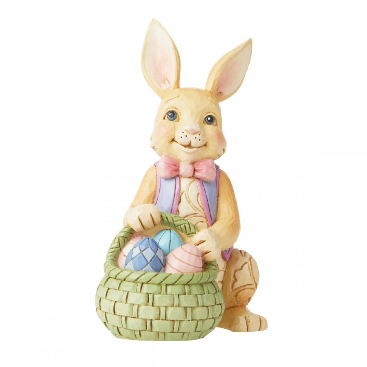 BUNNY WITH EASTER BASKET MINI FIGURINE - JIM SHORE HEARTWOOD CREEK