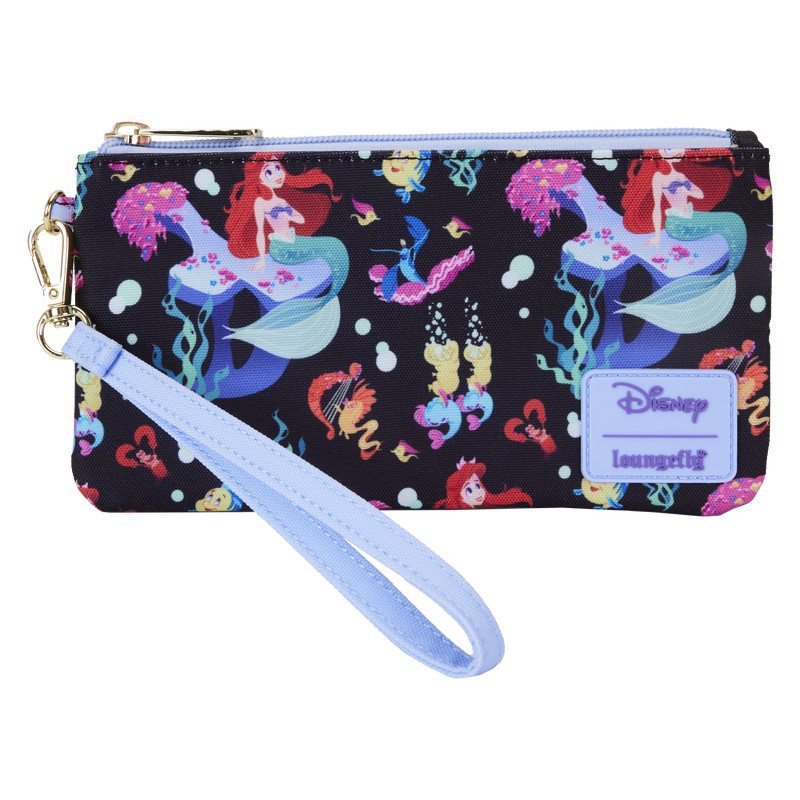 Pouch Wristlet Nylon The Little Mermaid 35th Anniversary Life is the Bubbles - DISNEY LOUNGEFLY