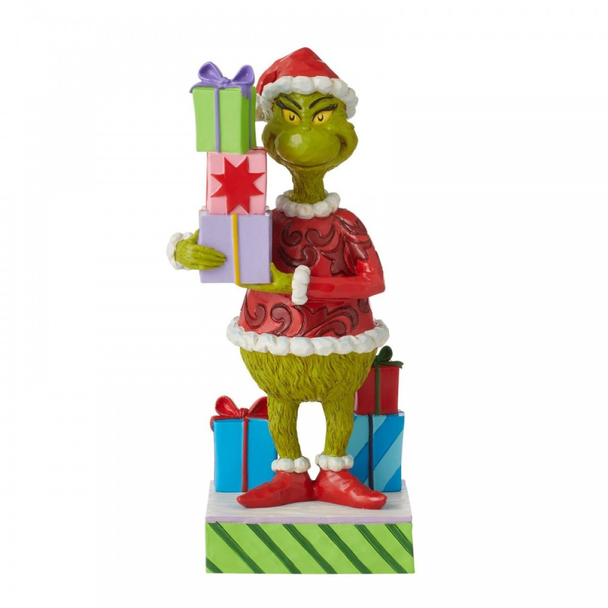 GRINCH HOLDING PRESENTS - JIM SHORE GRINCH