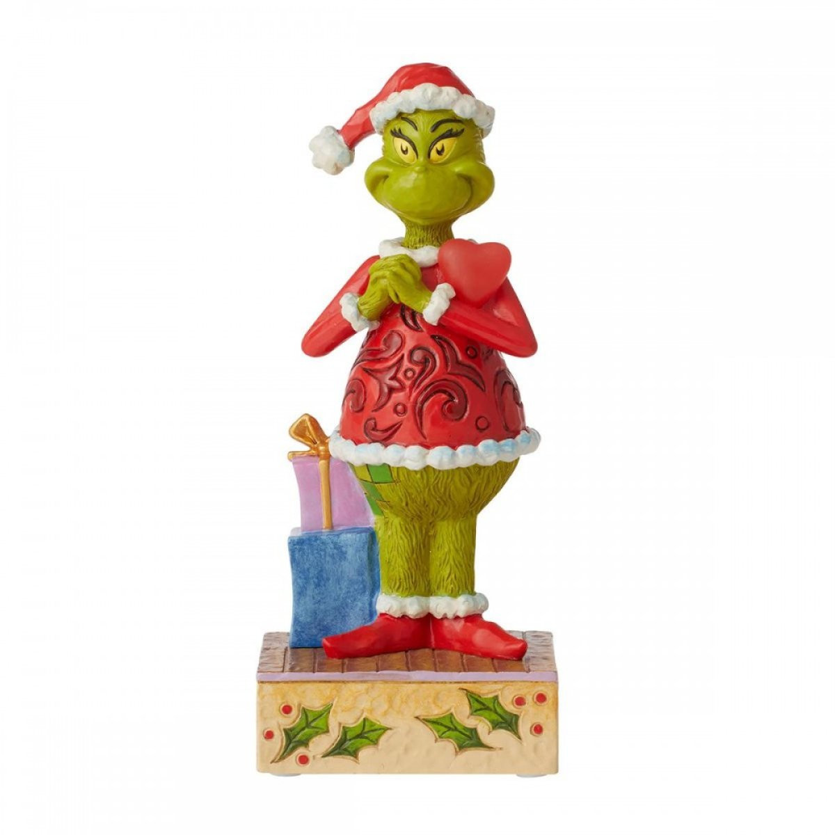 HAPPY GRINCH WITH BLINKING HEART - JIM SHORE GRINCH