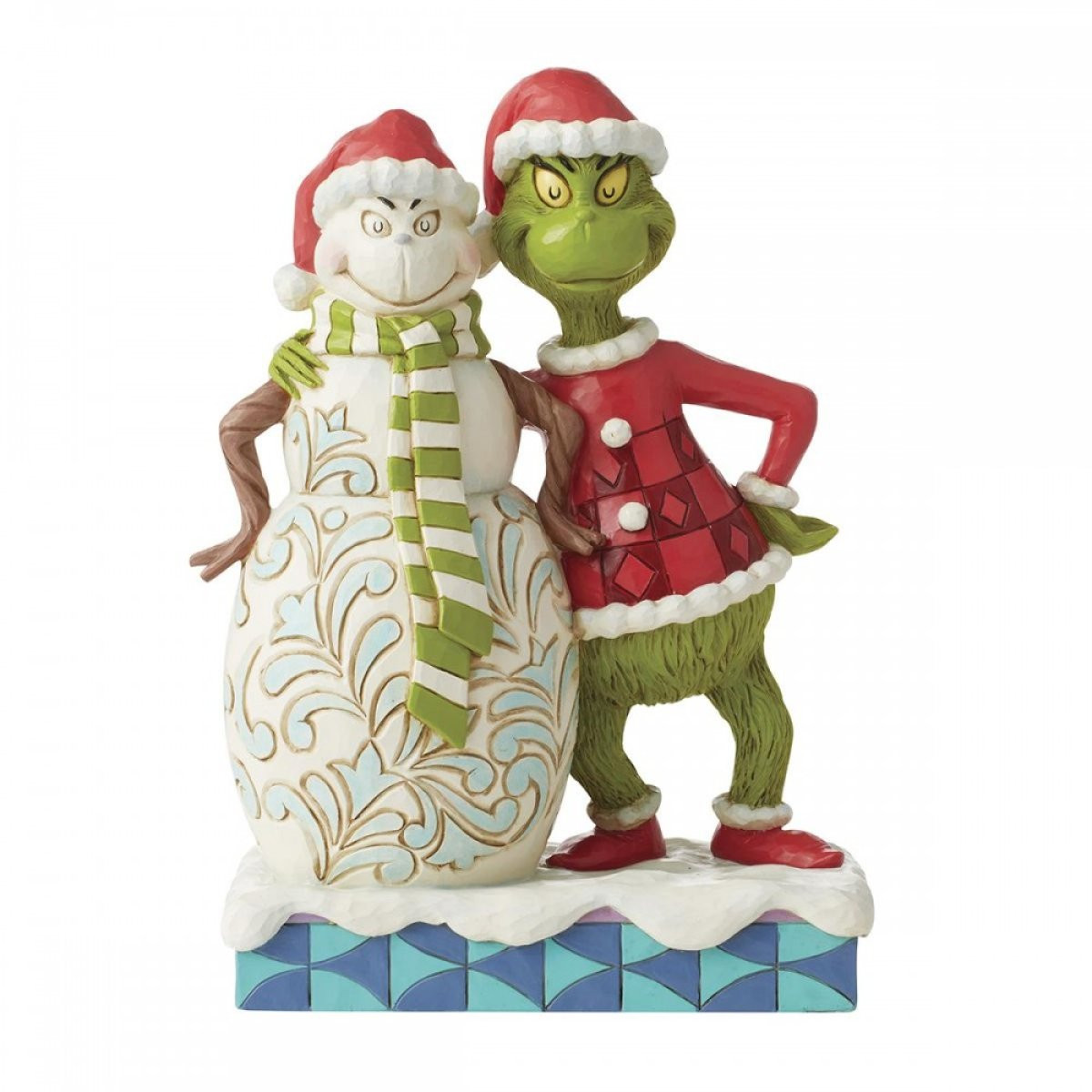 GRINCH NEXT TO GRINCHY SNOWMAN - JIM SHORE GRINCH