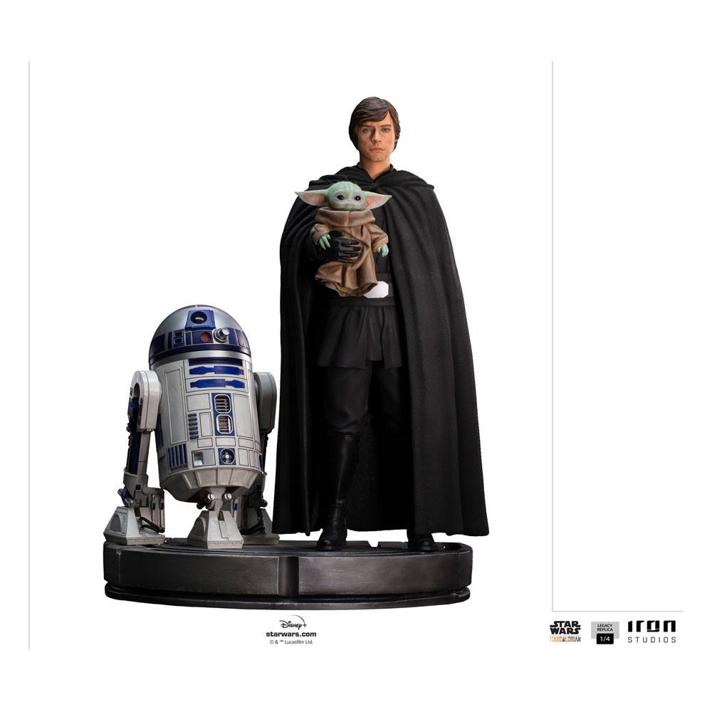 The Mandalorian Luke Skywalker, R2-D2 & Grogu Art Scale - Star Wars