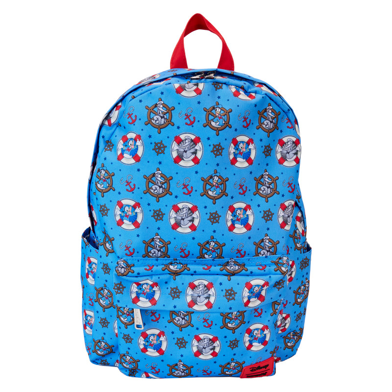 Donald Duck 90th Anniversary All-Over Print Nylon Full-Size Backpack - DISNEY LOUNGEFLY