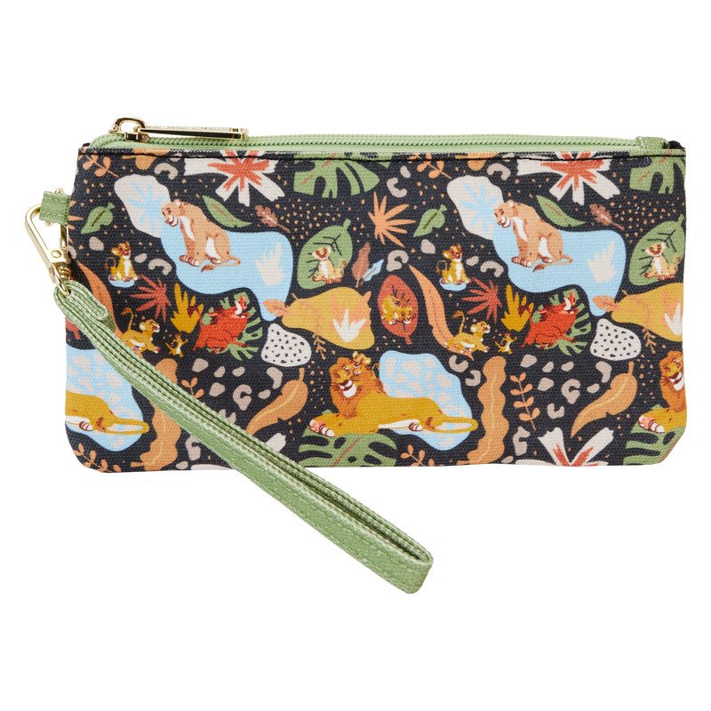 All-Over Print Canvas Zipper Pouch Wristlet The Lion King 30th Anniversary - DISNEY LOUNGEFLY