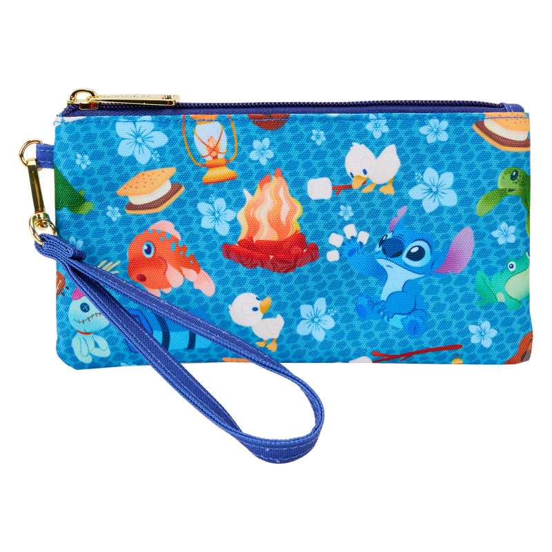 Stitch Camping Cuties Print Nylon Pouch Disney Loungefly