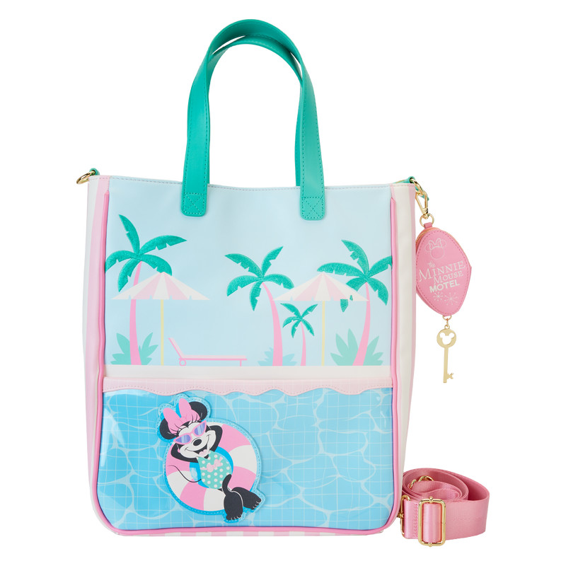 Minnie Mouse Vacation Style Poolside Tote Bag with Coin Bag - DISNEY LOUNGEFLY