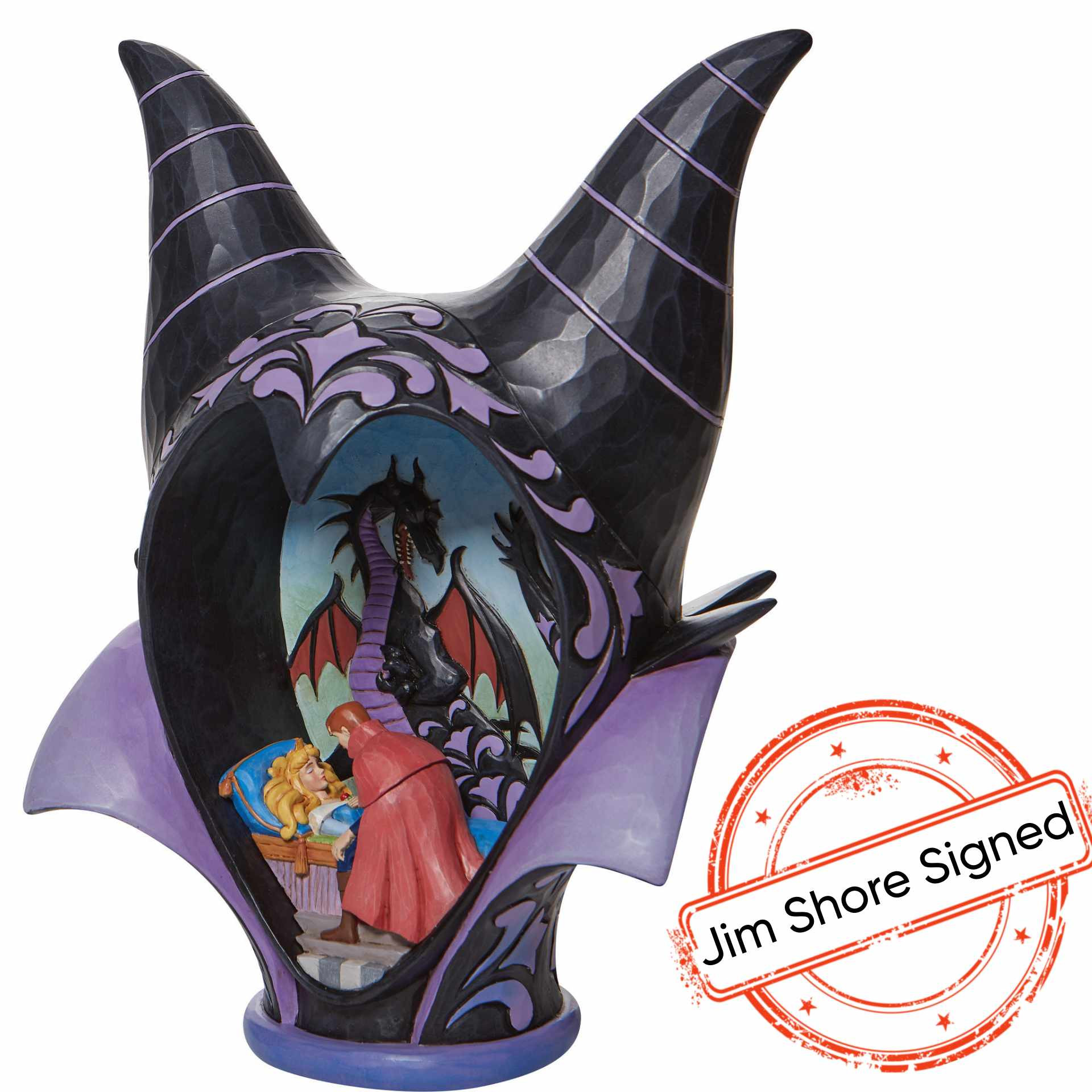 MALEFICENT HEADDRESS DIORAMA [SIGNED BY JIM SHORE] - DISNEY TRADITIONS