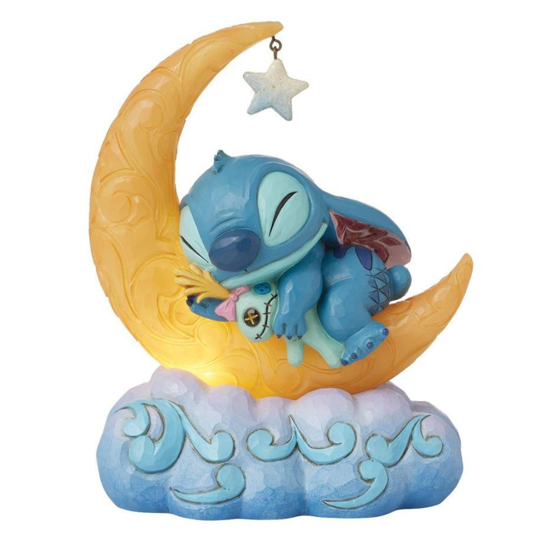 Stitch & Scrump on LED Moon - Disney Traditions Stitch