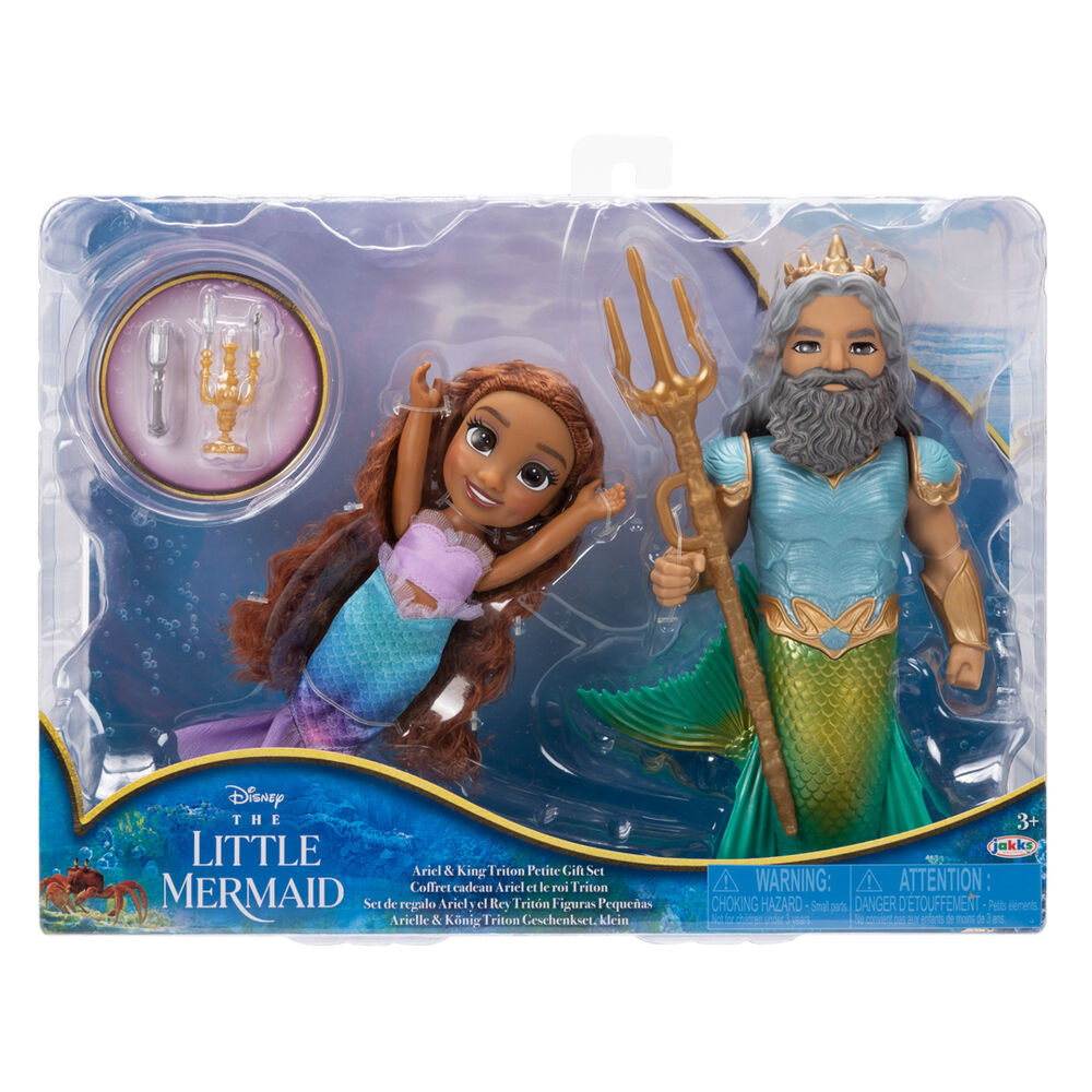 Ariel + Triton doll 15cm - Disney The Little Mermaid