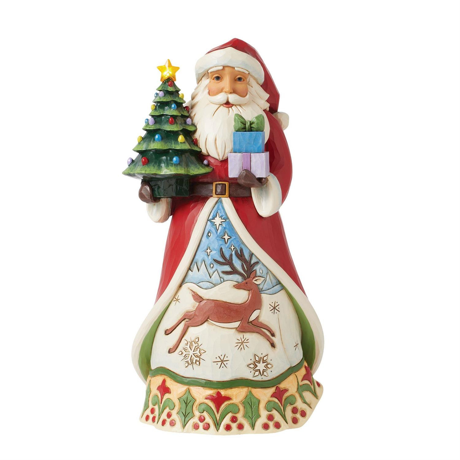 Santa Claus Figurine Lighted Tree - JIM SHORE HEARTWOOD CREEK