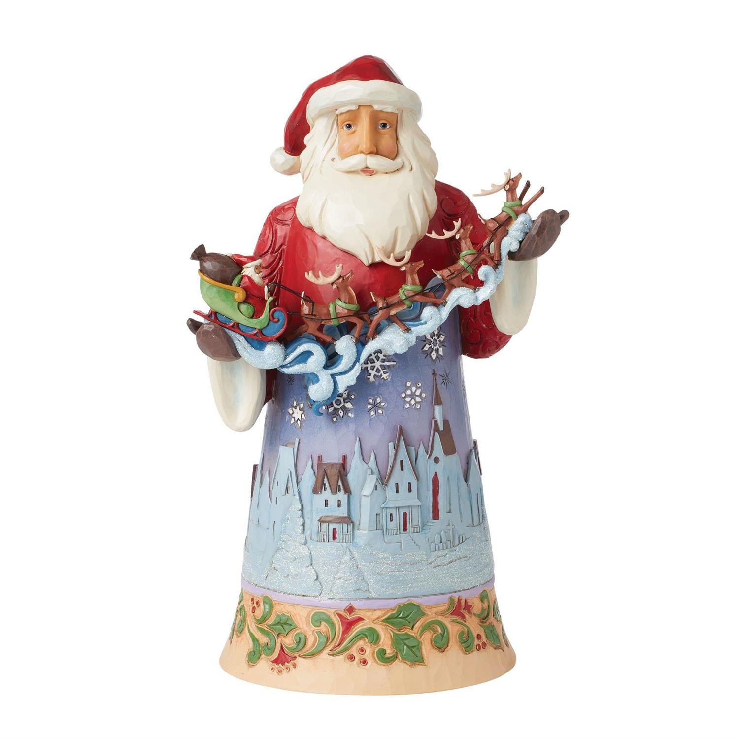 Santa Over Night Sky Figurine - JIM SHORE HEARTWOOD CREEK