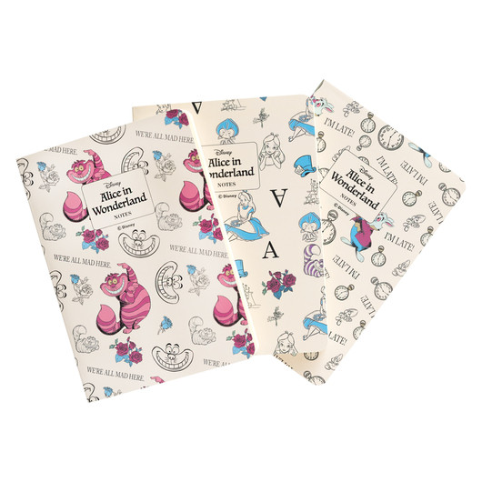 PACK 3 A6 NOTEBOOKS - DISNEY ALICE IN WONDERLAND