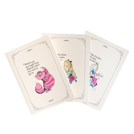 PACK 3 CARNETS A5 - DISNEY ALICE IN WONDERLAND