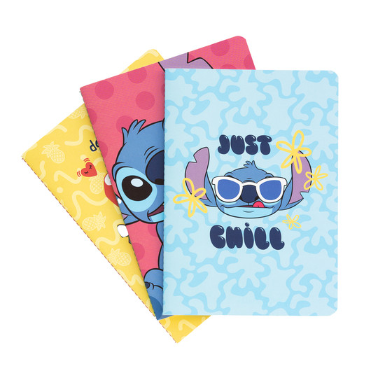 PACK 3 A5 NOTEBOOKS - DISNEY STITCH TROPICAL