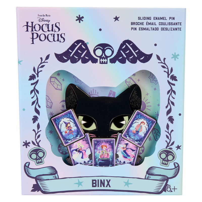 Hocus Pocus Tarot Card Binx Glow Collector Box Sliding Pin - DISNEY LOUNGEFLY