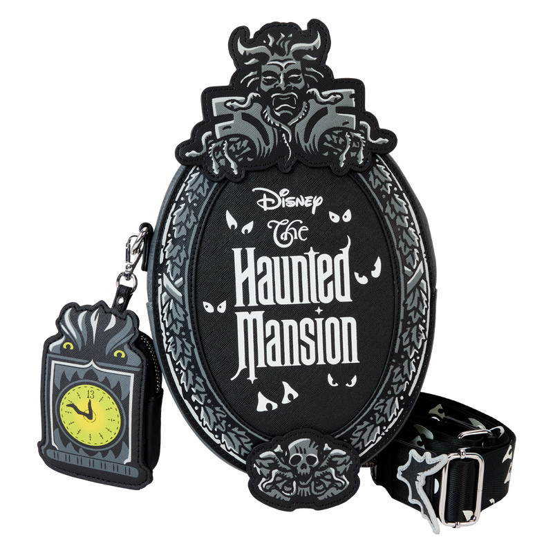 The Haunted Mansion plaque glow crossbody bag with coin bag - DISNEY LOUNGEFLY