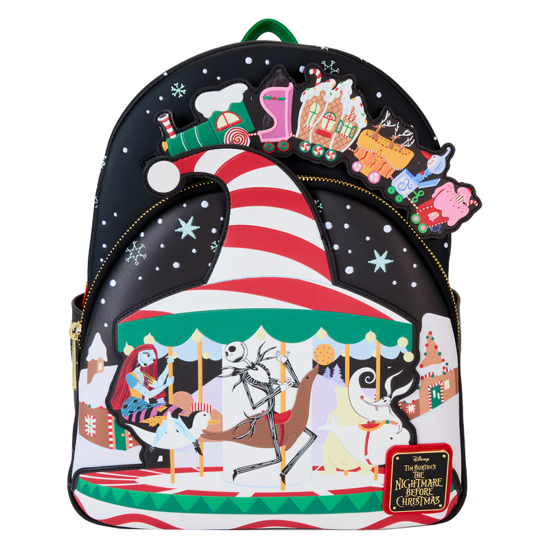 Candy Cane Carousel Glow Mini Backpack Disney Loungefly The Nightmare Before Christmas