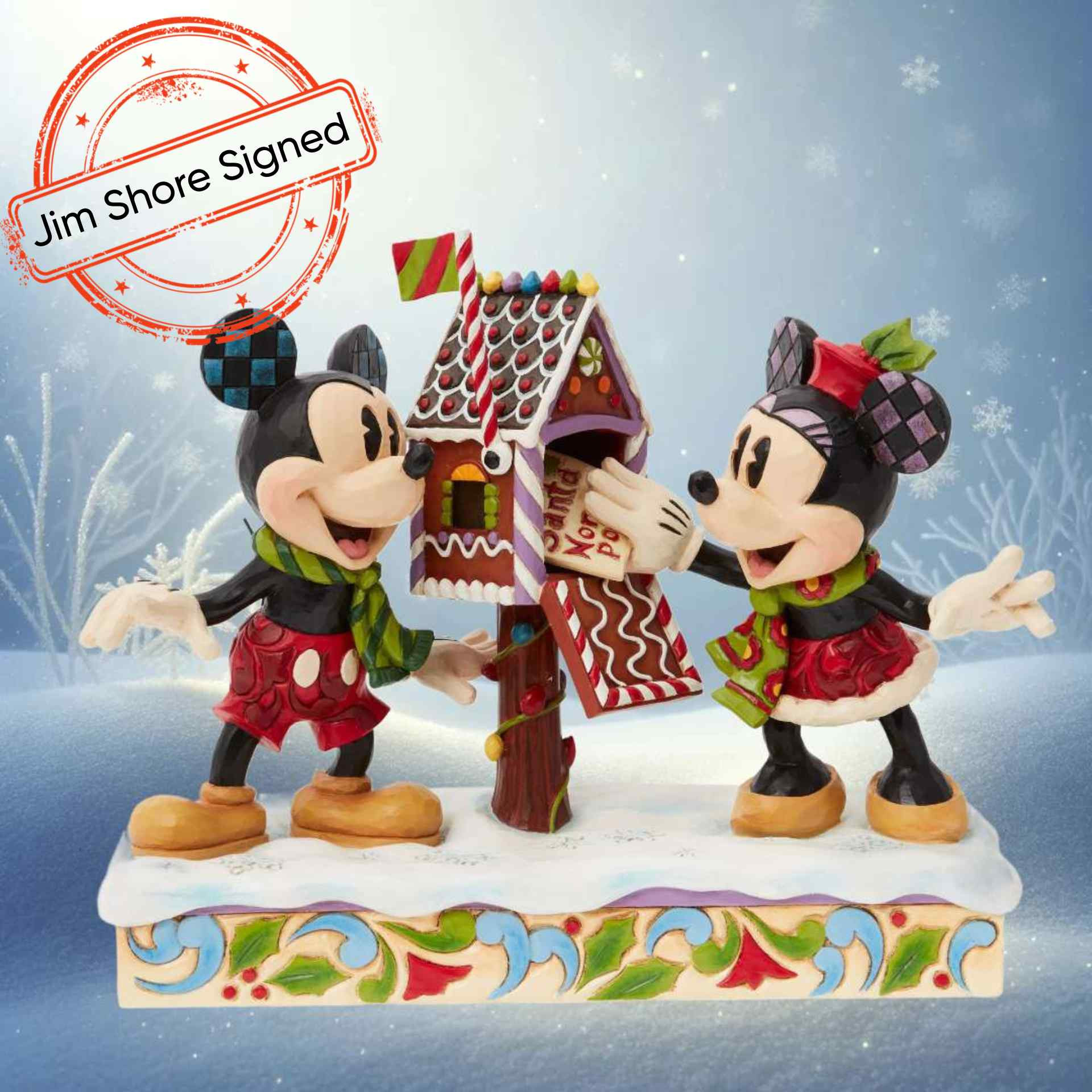 Mickey & Minnie mailbox  [Signed by Jim Shore] - Disney Traditions