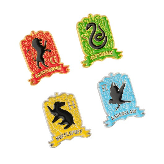 SET OF 4 HOGWARTS HOUSE PINS - HARRY POTTER