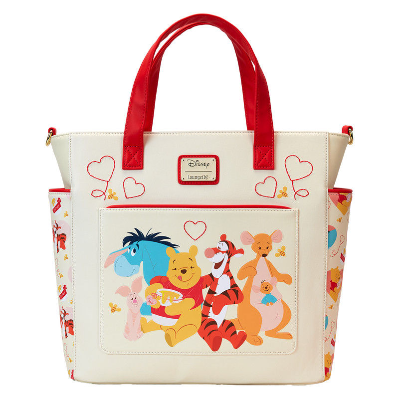 Winnie The Pooh & Friends Hearts Convertible Backpack & Tote Bag - DISNEY LOUNGEFLY