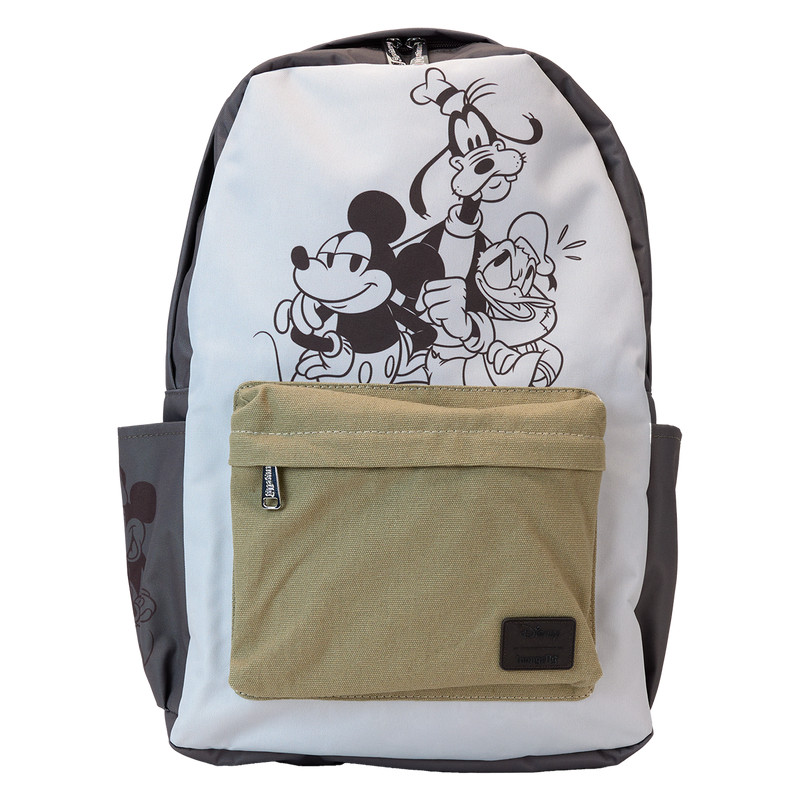 Mickey & Friends Canvas Nylon Full-Size Backpack - DISNEY LOUNGEFLY