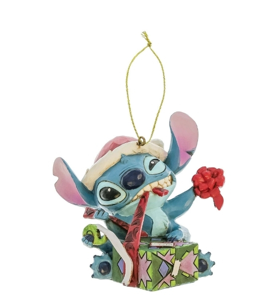 STITCH UNWRAPPING GIFT Hanging Ornament - DISNEY TRADITIONS