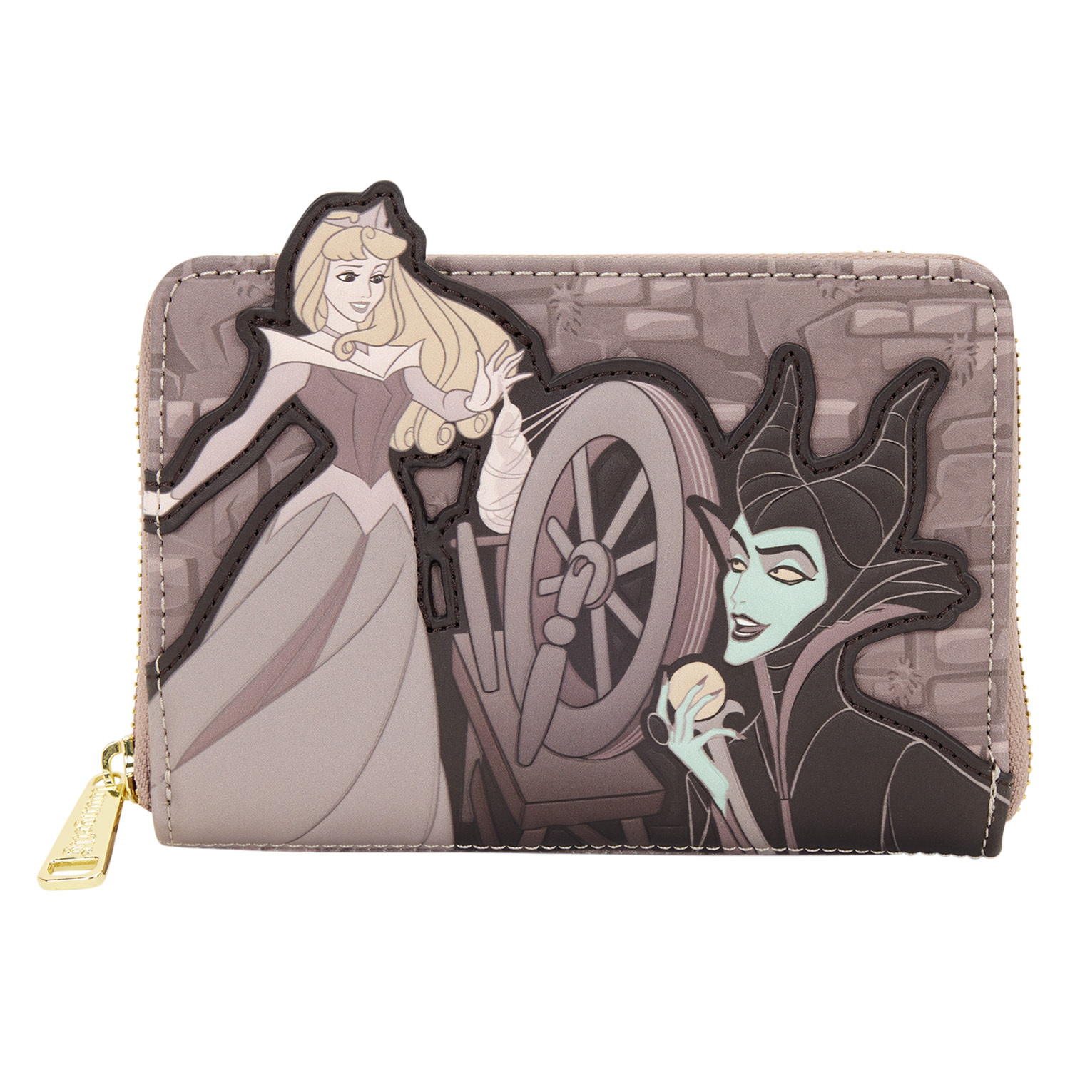 AURORA AND MALEFICIENT SPINNING WHEEL WALLET - DISNEY LOUNGEFLY SLEEPING BEAUTY