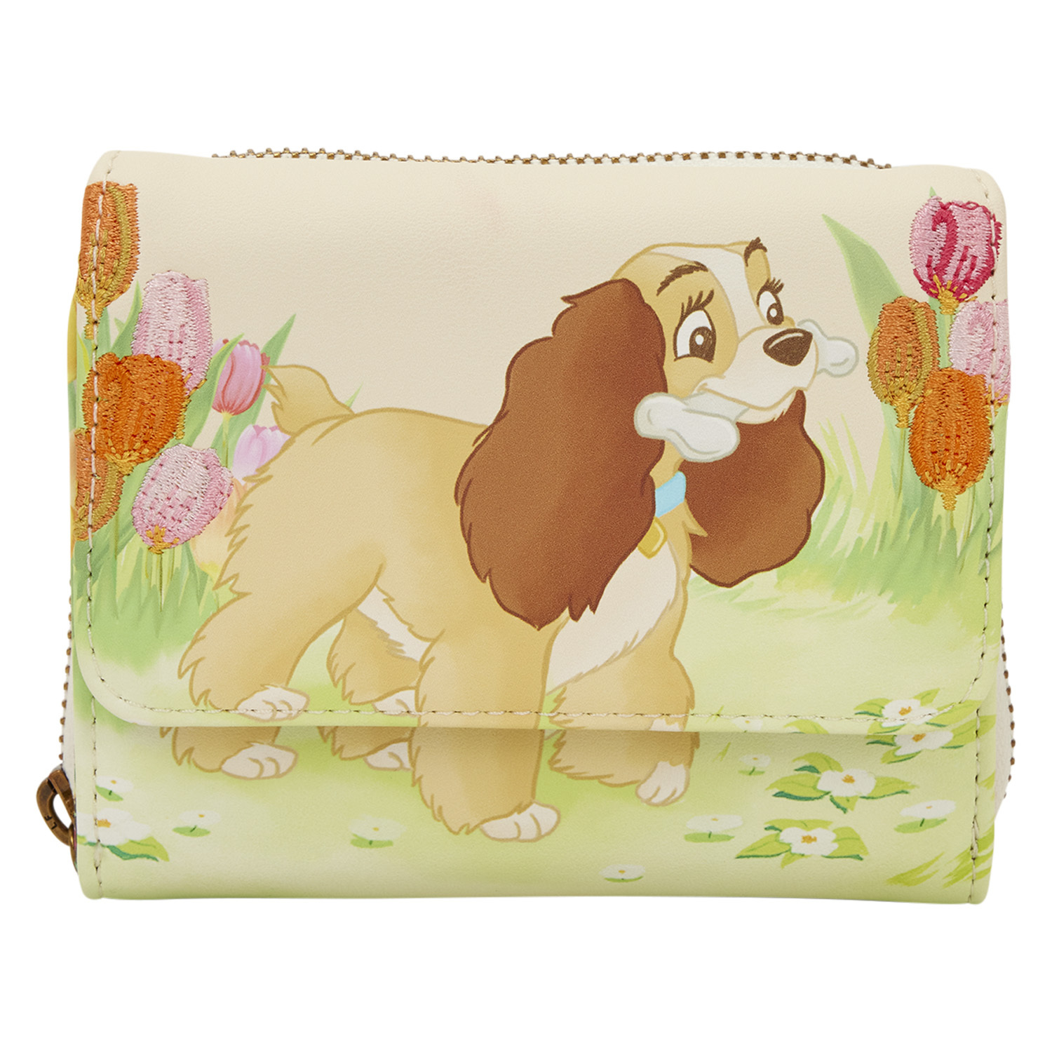 LADY PASTEL TULIP TRIFOLD WALLET - DISNEY LOUNGEFLY LADY AND THE TRAMP