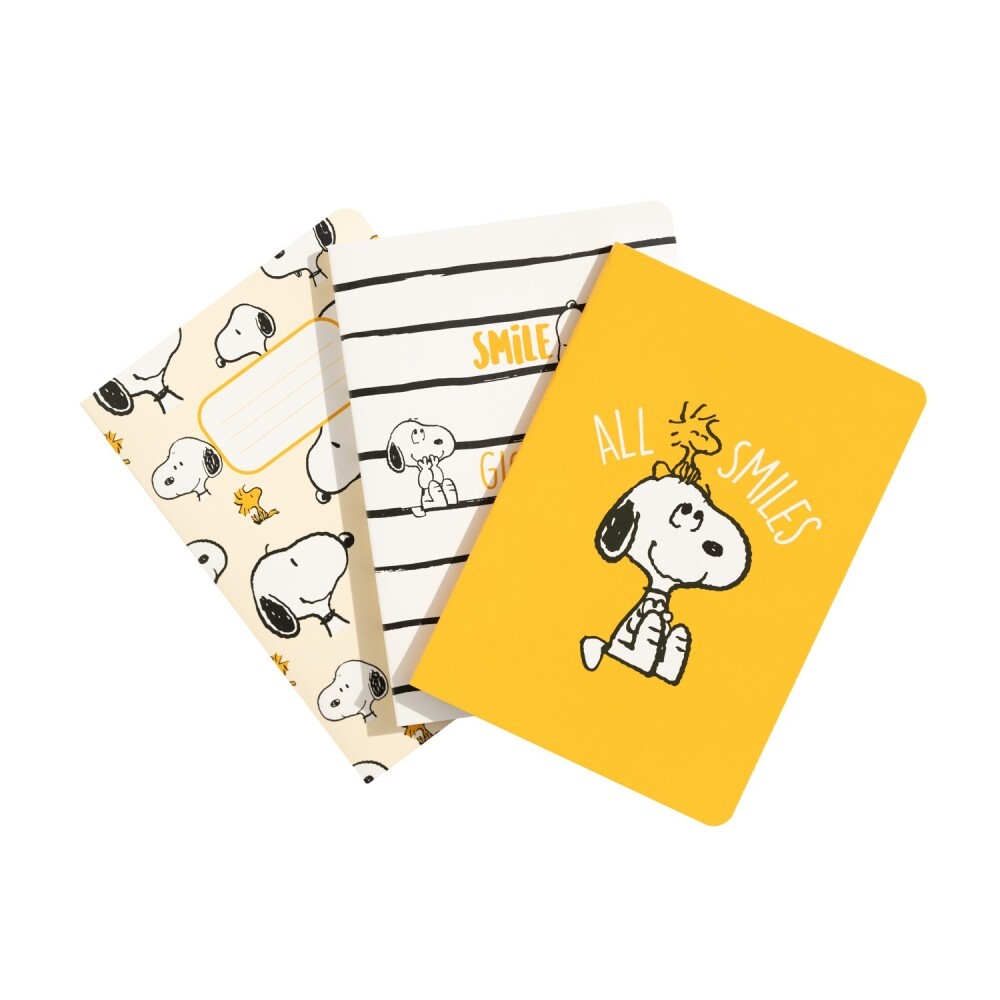 LAZY DAYS PACK 3 A6 NOTEBOOKS - PEANUTS