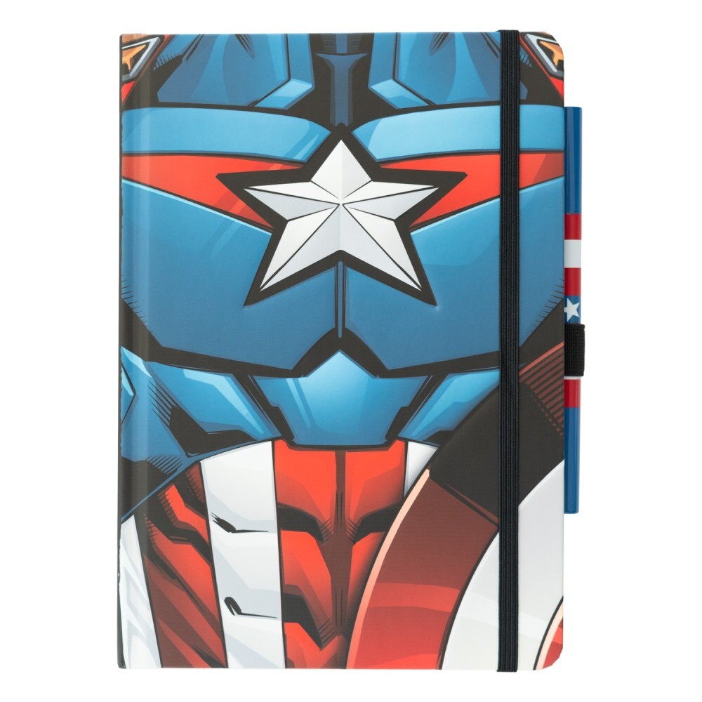 UNIFORM PREMIUM A5 NOTEBOOK WITH PEN - MARVEL CAPTAIN AMERICA