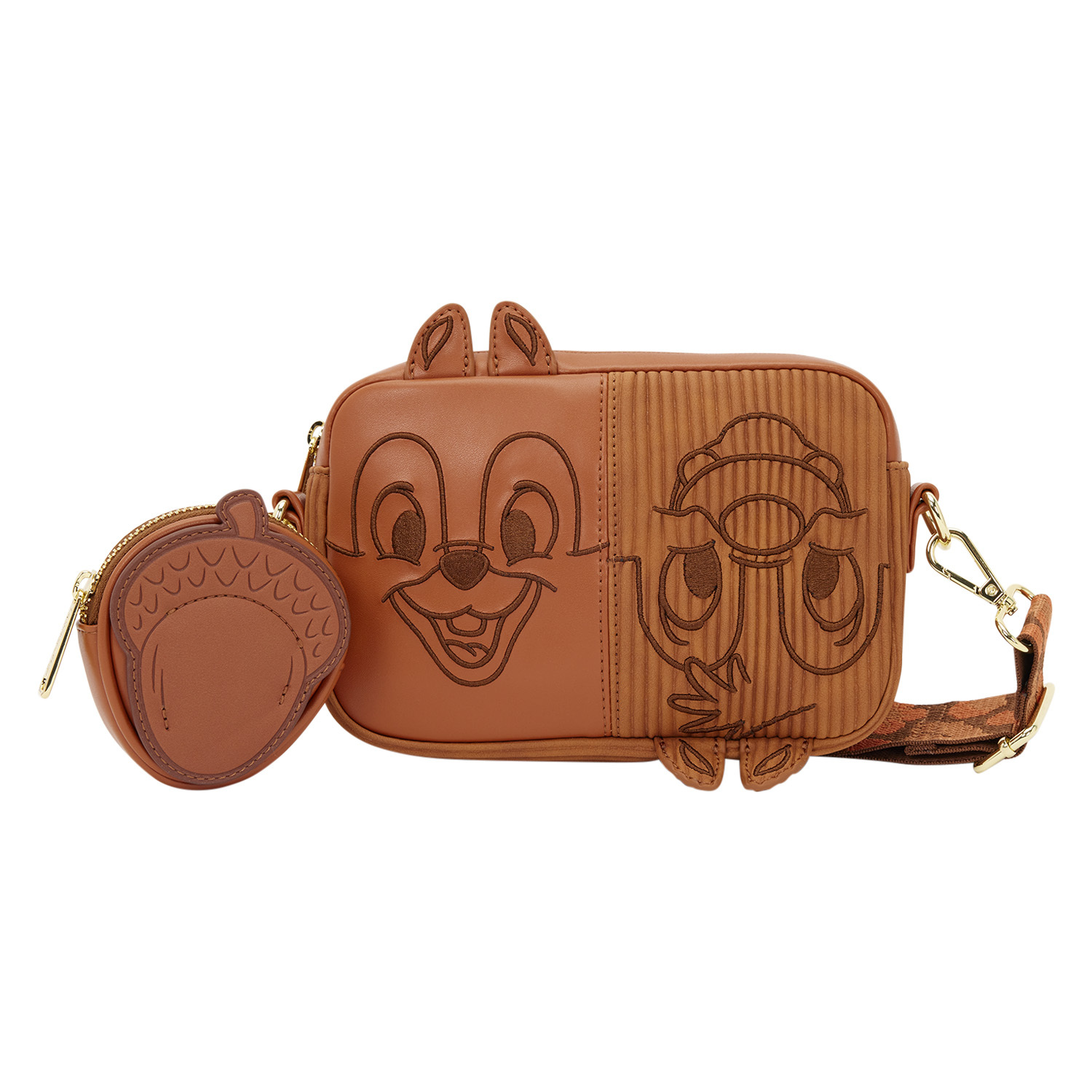 Chip and Dale Corduroy Sling Crossbody Bag with Coin Bag - Disney Loungefly